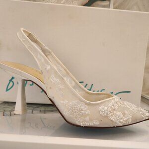 Betsey Johnson "Nikki" Ivory Heels. NIB. A return, some wear. Size 7
